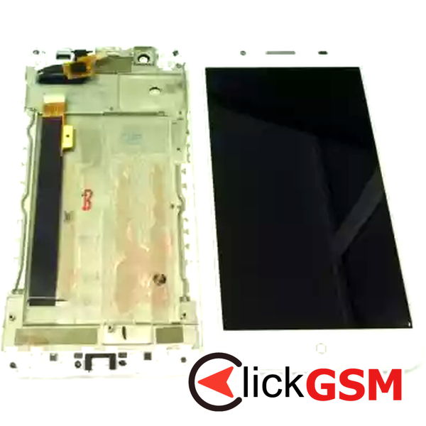 Piesa Piesa Display Cu Touchscreen Si Rama Alb Zte Blade A610 Plus 2mo5