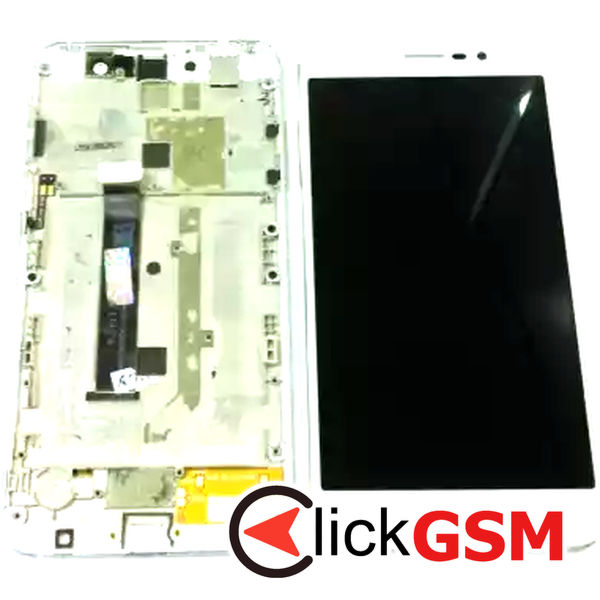 Piesa Display Cu Touchscreen Si Rama Alb Zte Blade A910 2mnh