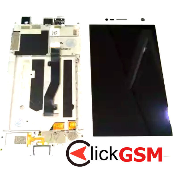 Piesa Display Cu Touchscreen Si Rama Alb Zte Blade V8 Mini 2mjy