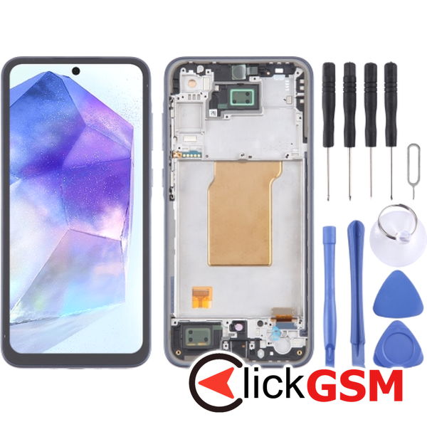 Piesa Piesa Display Cu Touchscreen Si Rama Albastru Samsung Galaxy A35 4o2t