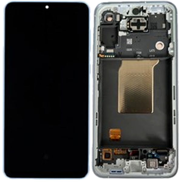 For Samsung Galaxy A55 5G A556 6.6 inch Grade S AMOLED Screen and Digitizer Assembly + Frame (without Logo) - Ice Blue