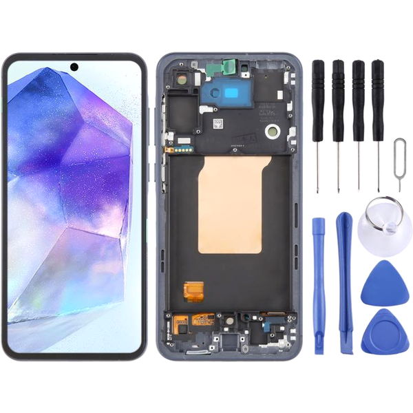 For Samsung Galaxy A55 SM-A556B LCD Screen Digitizer Full Assembly with Frame (Blue)