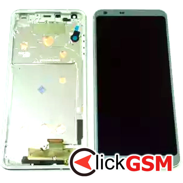 Piesa Display Cu Touchscreen Si Rama Argintiu Albastru Lg G6 1g4a