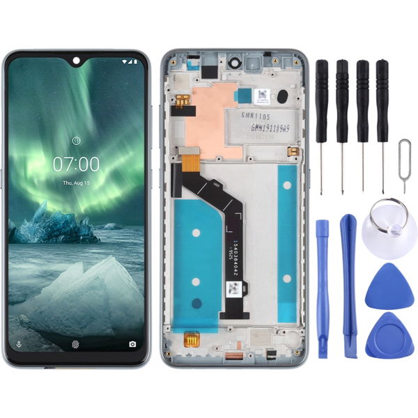 Nokia 7.2 · LCD Screen For Nokia 7.2 / 6.2 Digitizer Full Assembly with Frame(Silver)