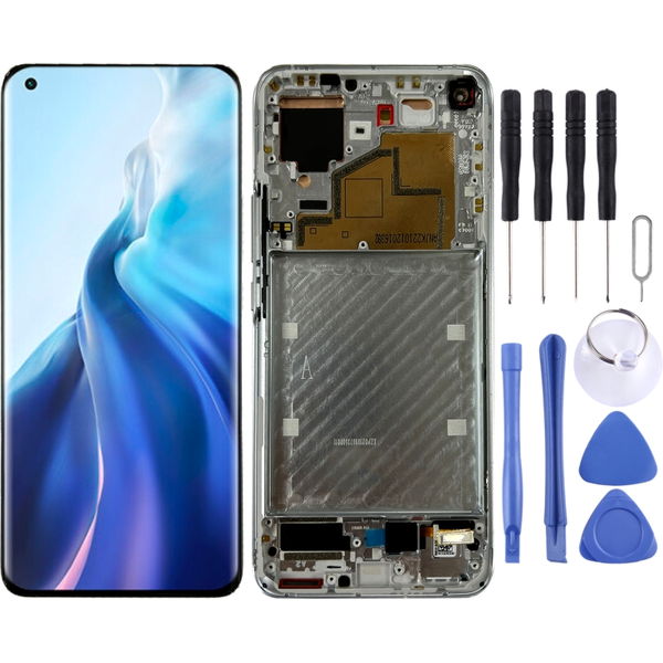 Xiaomi Mi 11 · LCD Screen for Xiaomi Mi 11 M2011K2C, M2011K2G Digitizer Full Assembly with Frame(Silver)