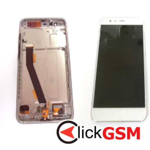 Piesa Display Cu Touchscreen Si Rama Argintiu Xiaomi Mi 6 389u