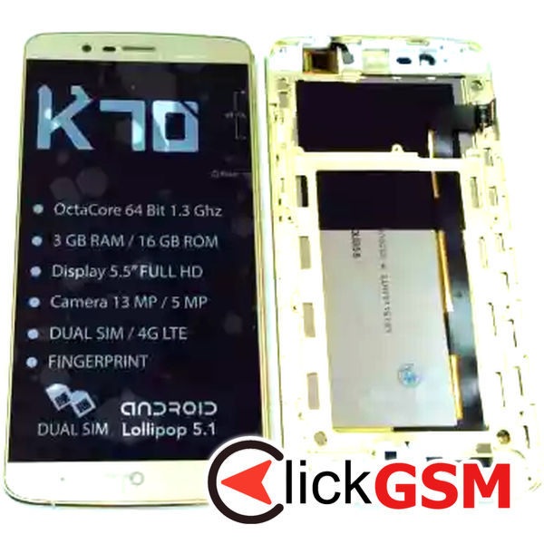 Piesa Display Cu Touchscreen Si Rama Auriu Elephone P8000 2ip4