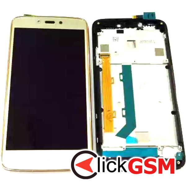 Piesa Display Cu Touchscreen Si Rama Auriu Motorola Moto C Plus 31l8