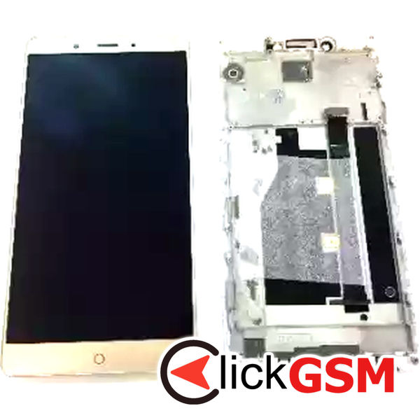 Piesa Display Cu Touchscreen Si Rama Auriu Nubia Z11 Max 2n88