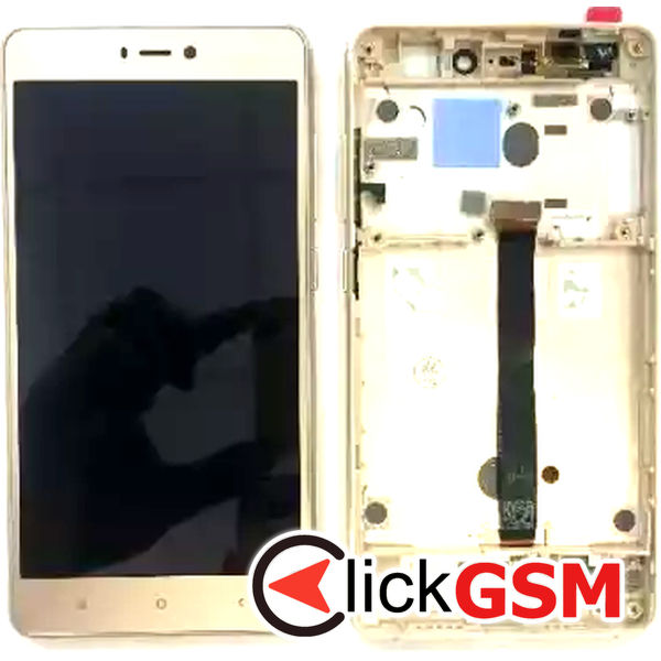 Piesa Display Cu Touchscreen Si Rama Auriu Xiaomi Mi 4s 38v1