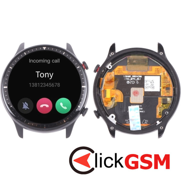 Piesa Display Cu Touchscreen Si Rama Black Amazfit Gtr 2 2upe