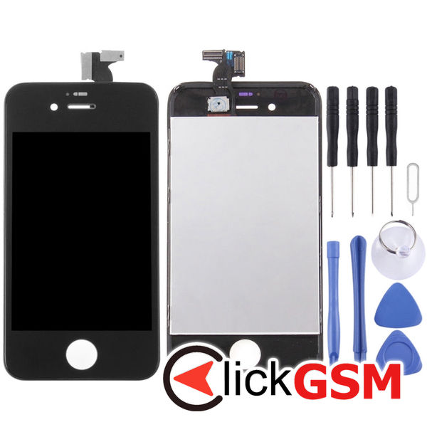 Piesa Display Cu Touchscreen Si Rama Black Apple Iphone 4s 4f9j