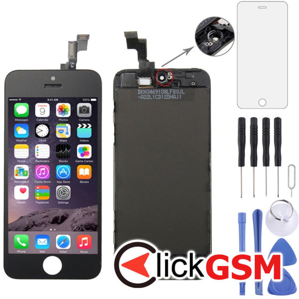 Piesa Display Cu Touchscreen Si Rama Black Apple Iphone 5s 4fbb