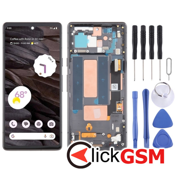 Piesa Display Cu Touchscreen Si Rama Black Google Pixel 7a 48j8