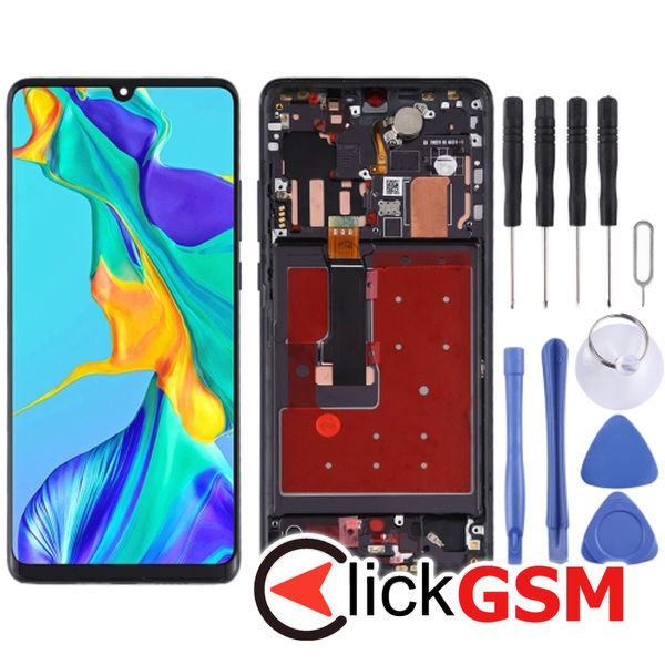 Piesa Display Cu Touchscreen Si Rama Black Huawei P30 Pro 2bde