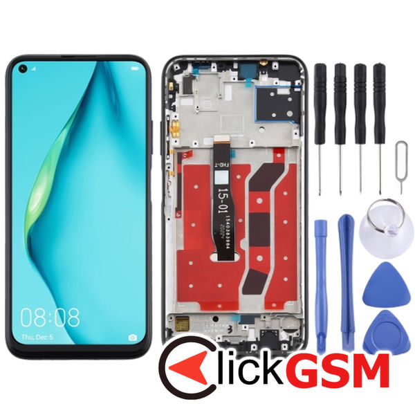 Piesa Display Cu Touchscreen Si Rama Black Huawei P40 Lite 24ka