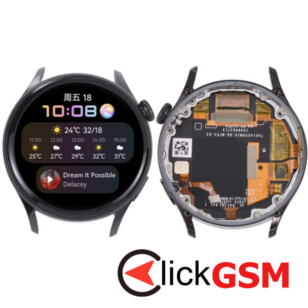 Piesa Piesa Display Cu Touchscreen Si Rama Black Huawei Watch 3 26c2