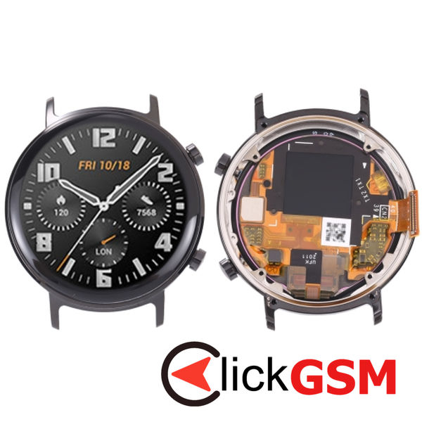 Piesa Display Cu Touchscreen Si Rama Black Huawei Watch Gt2 42mm 23j6