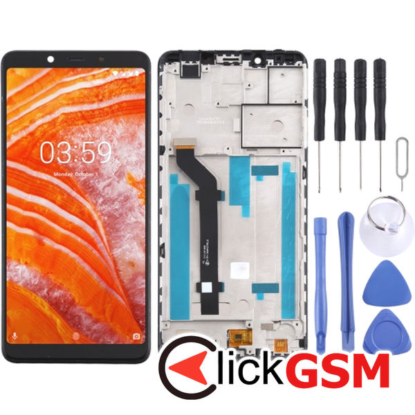 Piesa Display Cu Touchscreen Si Rama Black Nokia 3.1 Plus 49kq