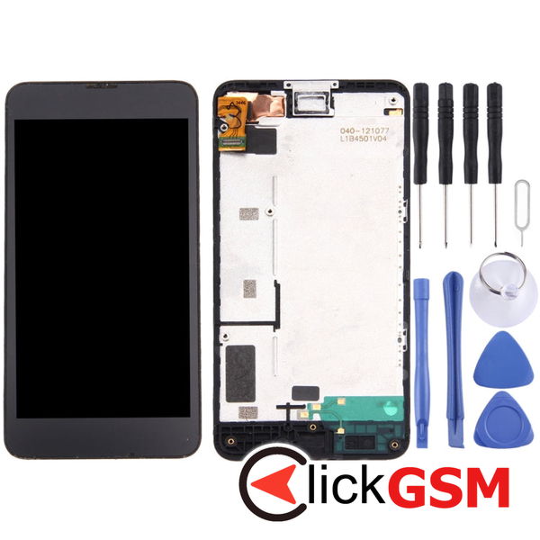 Piesa Display Cu Touchscreen Si Rama Black Nokia Lumia 630 49ur