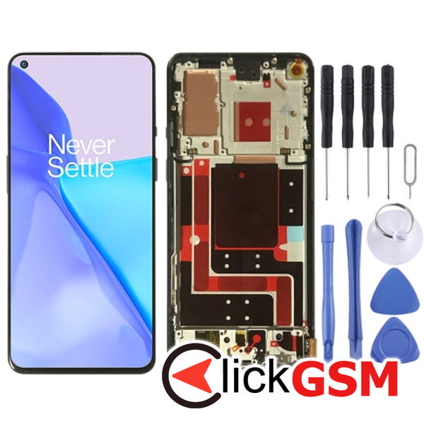 Piesa Piesa Display Cu Touchscreen Si Rama Black Oneplus 9 21wm