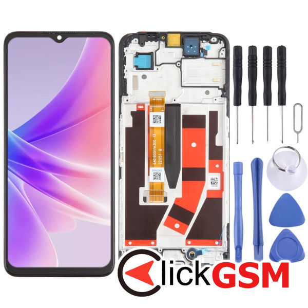 Piesa Display Cu Touchscreen Si Rama Black Oppo A97 5g 4heu