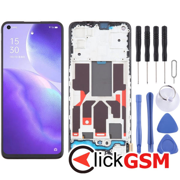 Piesa Display Cu Touchscreen Si Rama Black Oppo Find X3 Lite 2u69