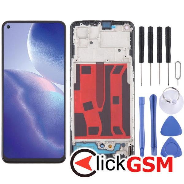 Piesa Display Cu Touchscreen Si Rama Black Oppo Reno5 Z 5g 2tpk