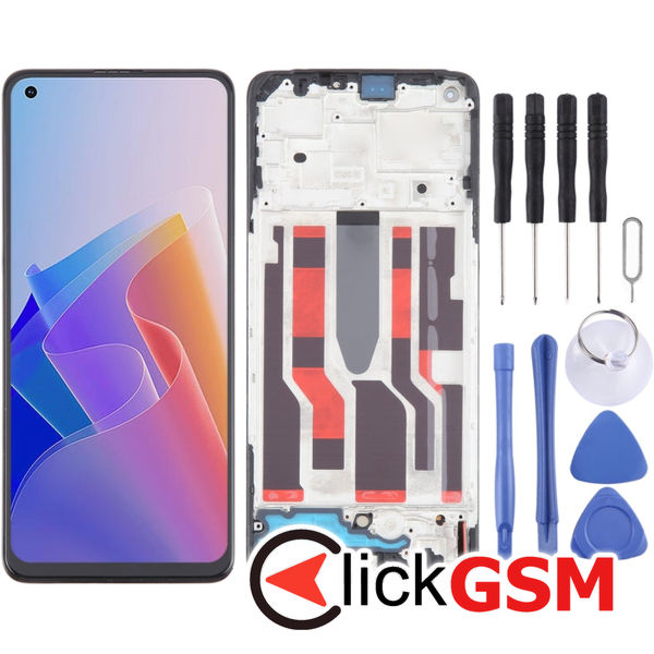 Piesa Display Cu Touchscreen Si Rama Black Oppo Reno7 Lite 5g 4hfr