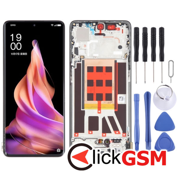 Piesa Display Cu Touchscreen Si Rama Black Oppo Reno9 2to5