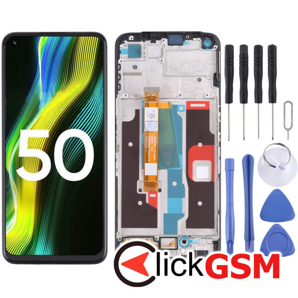 Piesa Display Cu Touchscreen Si Rama Black Realme Narzo 50 49cp