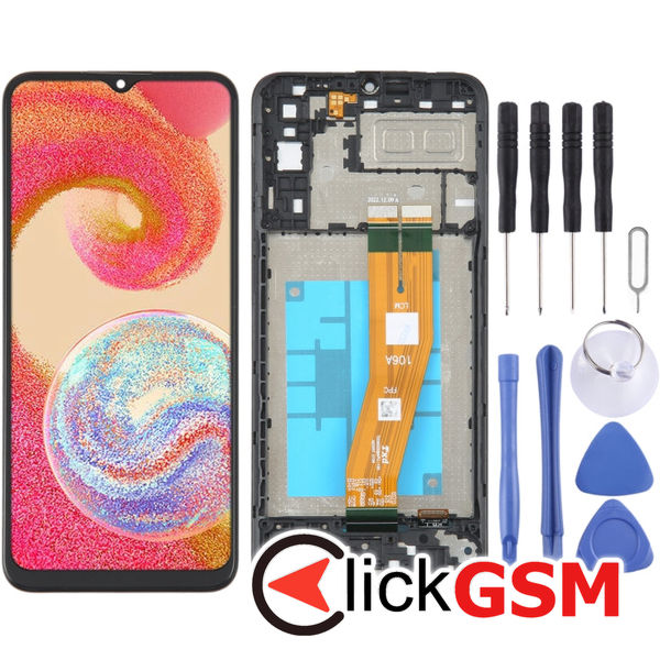 Piesa Display Cu Touchscreen Si Rama Black Samsung Galaxy A04e 4evw