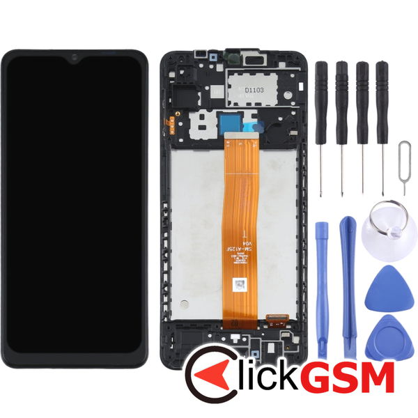 Piesa Display Cu Touchscreen Si Rama Black Samsung Galaxy A12 4egu