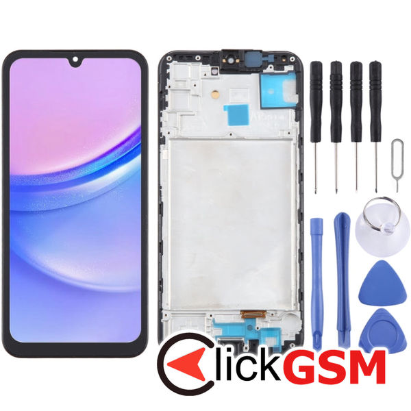 Piesa Display Cu Touchscreen Si Rama Black Samsung Galaxy A15 4exm