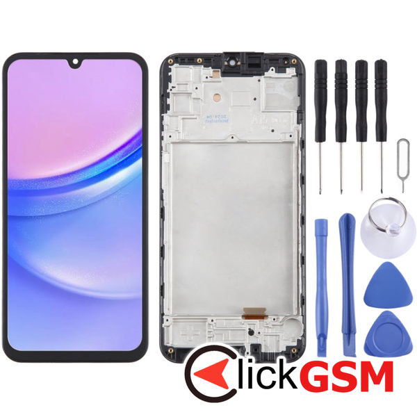 Piesa Display Cu Touchscreen Si Rama Black Samsung Galaxy A15 5g 4evl