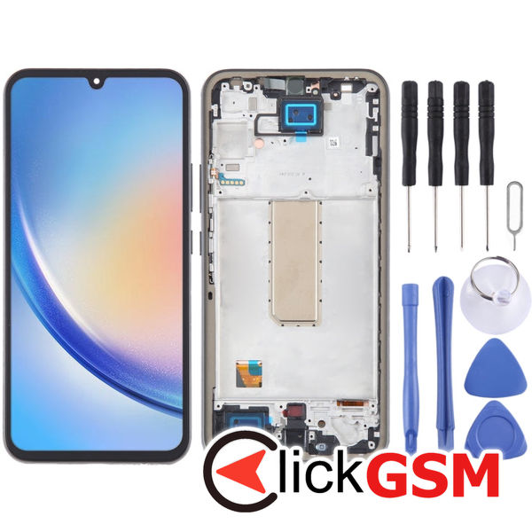 Piesa Display Cu Touchscreen Si Rama Black Samsung Galaxy A34 5g 4eyw