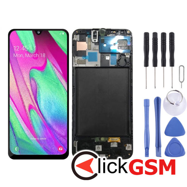 Piesa Display Cu Touchscreen Si Rama Black Samsung Galaxy A50 4elw