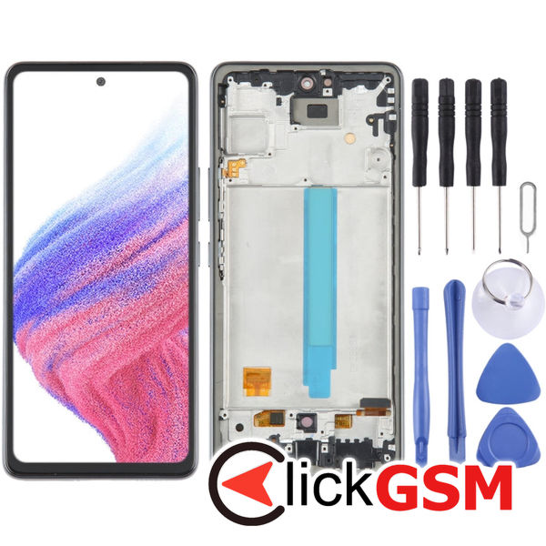 Piesa Display Cu Touchscreen Si Rama Black Samsung Galaxy A53 5g 4evv