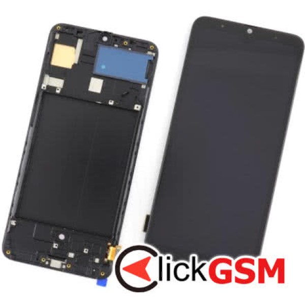 Piesa Piesa Display Cu Touchscreen Si Rama Black Samsung Galaxy A70 4m4a