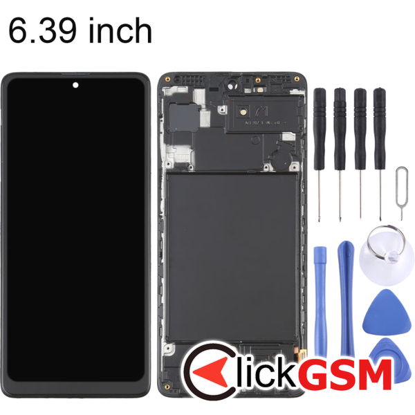 Piesa Display Cu Touchscreen Si Rama Black Samsung Galaxy A71 4ekg