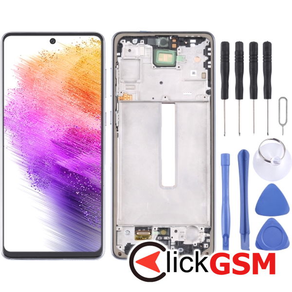 Piesa Display Cu Touchscreen Si Rama Black Samsung Galaxy A73 5g 4ei2