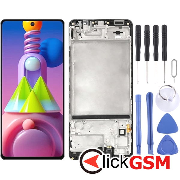 Piesa Display Cu Touchscreen Si Rama Black Samsung Galaxy M51 4f0u