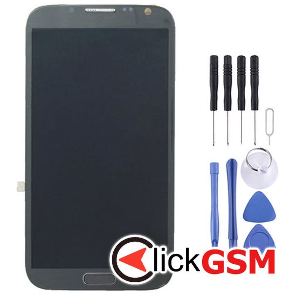 Piesa Display Cu Touchscreen Si Rama Black Samsung Galaxy Note 2 4est