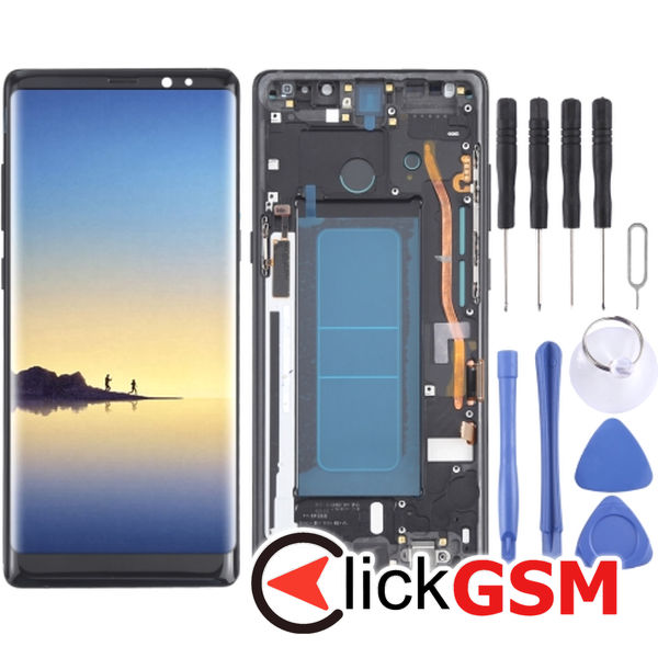 Piesa Display Cu Touchscreen Si Rama Black Samsung Galaxy Note8 4f1w