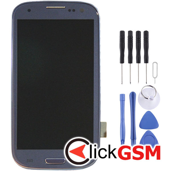 Piesa Display Cu Touchscreen Si Rama Black Samsung Galaxy S3 49cx