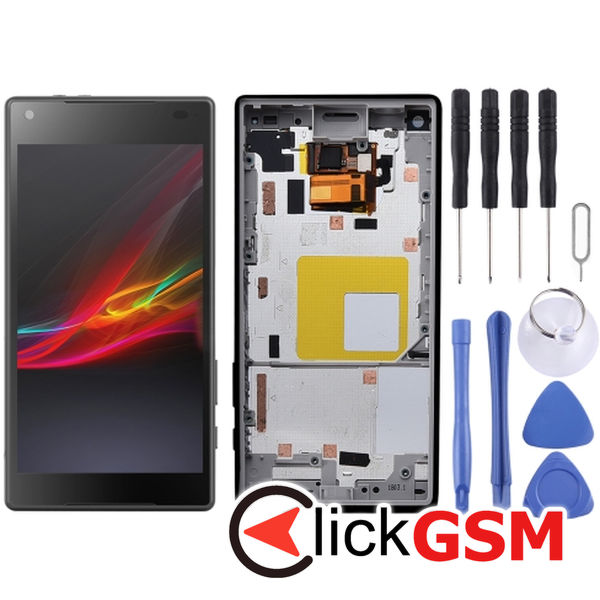 Piesa Display Cu Touchscreen Si Rama Black Sony Xperia Z5 Compact 212v