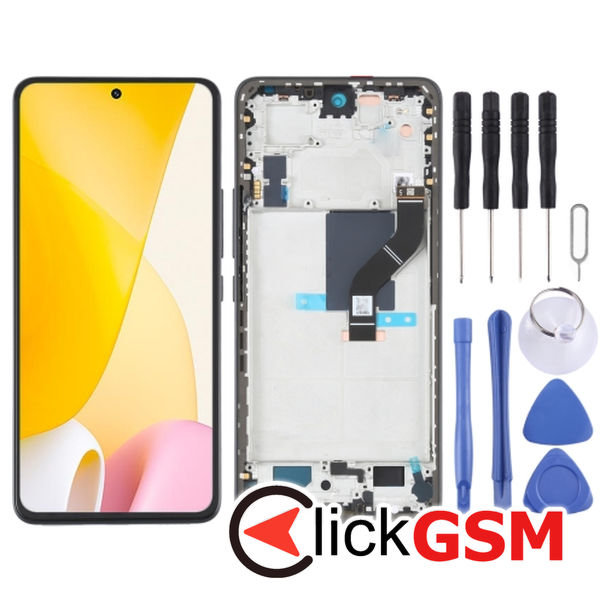 Piesa Piesa Display Cu Touchscreen Si Rama Black Xiaomi 12 Lite 2uwt