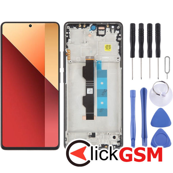 Piesa Display Cu Touchscreen Si Rama Black Xiaomi Redmi Note 13 Pro 4g 43de