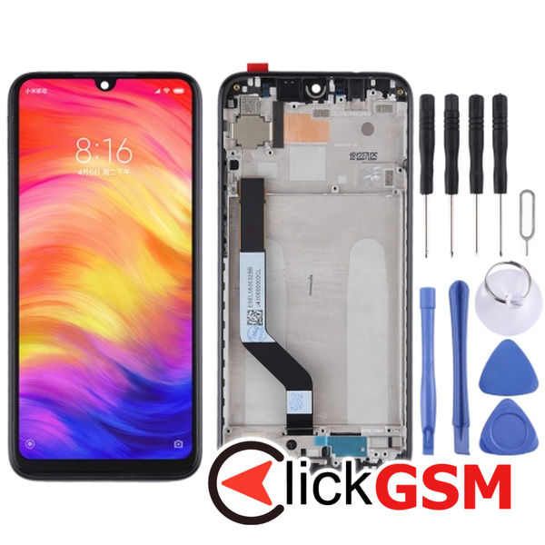 Piesa Display Cu Touchscreen Si Rama Black Xiaomi Redmi Note 7 25ik