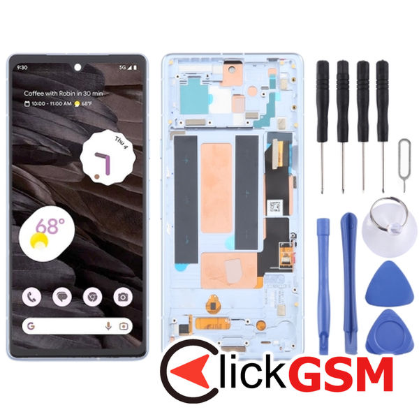 Piesa Piesa Display Cu Touchscreen Si Rama Blue Google Pixel 7a 48jf